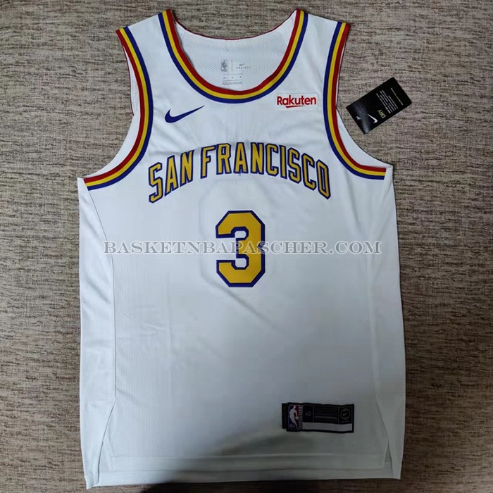 Maillot Golden State Warriors Jordan Poole NO 3 Classic Authentique Blanc